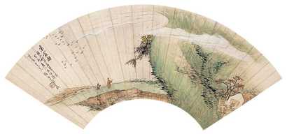 金心兰 山水 扇面